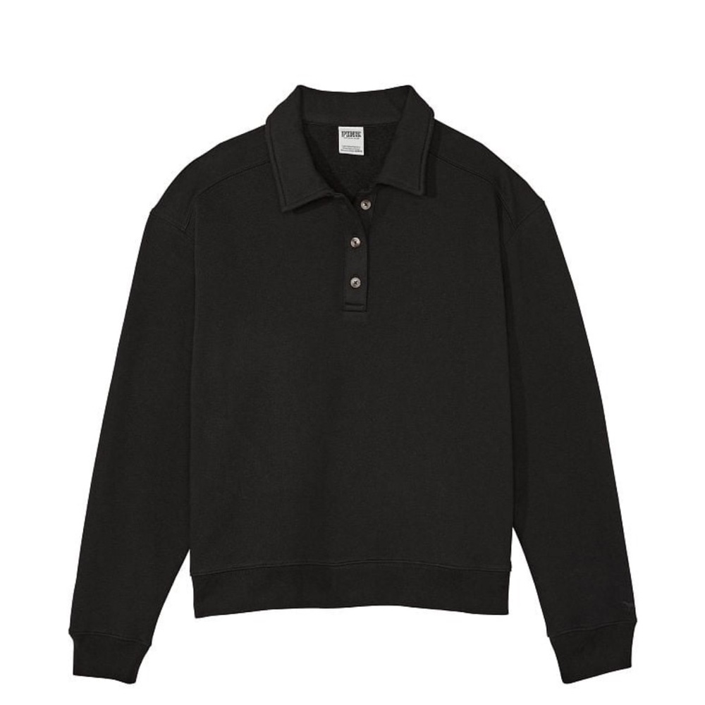 PINK Victoria’s Secret Fleece Polo Sweatshirt